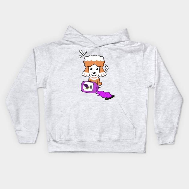 Naughty Poodle Spills a jar of grape jam! Kids Hoodie by Pet Station